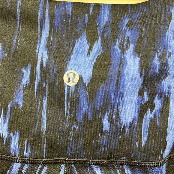 Lululemon Athletica Blue Patterned Leggings High-Rise Stretch - Picture 3 of 5